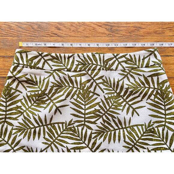ANN TAYLOR Petite Green/White Fauna Cotton Pencil Skirt sz 10P - Picture 7 of 10